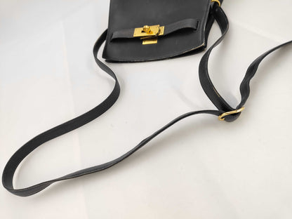 HERMES Kelly Sport MM XX Box Calf Black GP Shoulder Bag