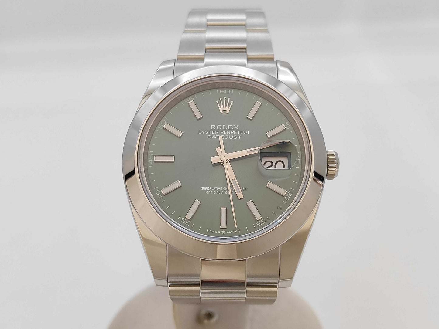 ROLEX 126300 78RU7702 Mint Green Dial Oyster Bracelet Men's Watch