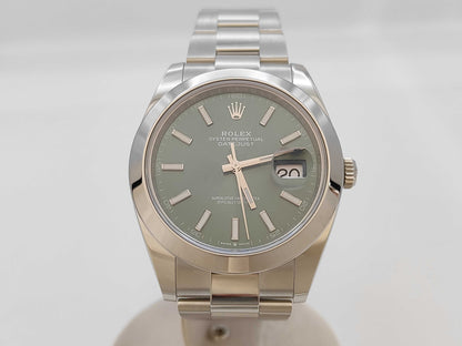 ROLEX 126300 78RU7702 Mint Green Dial Oyster Bracelet Men's Watch