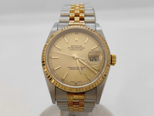 ROLEX 16233 K412947 Champagne Dial Jubilee Bracelet Boys' Watch