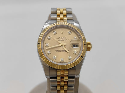 ROLEX 179173G M174257 Champagne Dial Jubilee Bracelet Women's Watch