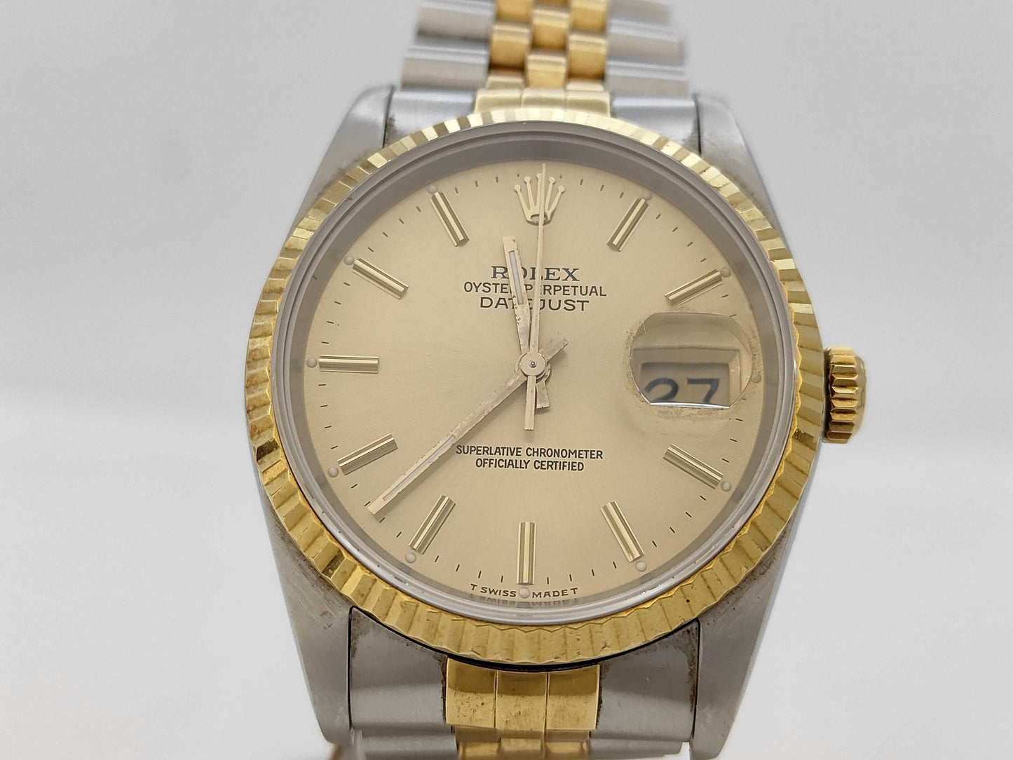 ROLEX 16233 R767538 Champagne Dial Jubilee Bracelet Boys' Watch