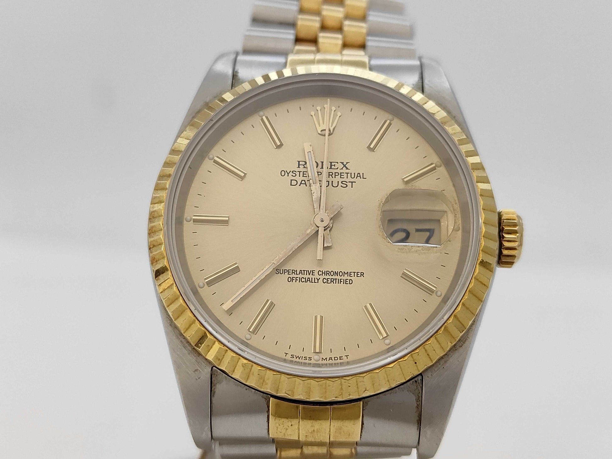 ROLEX 16233 R767538 Champagne Dial Jubilee Bracelet Boys' Watch