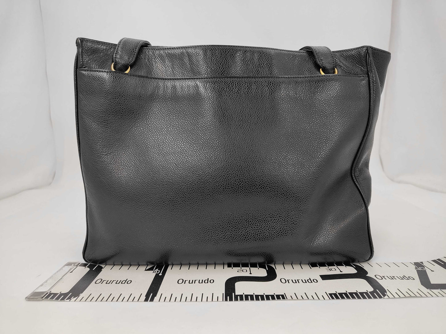 CHANEL Caviar Skin Large Coco Mark No. 2 Black Tote Bag