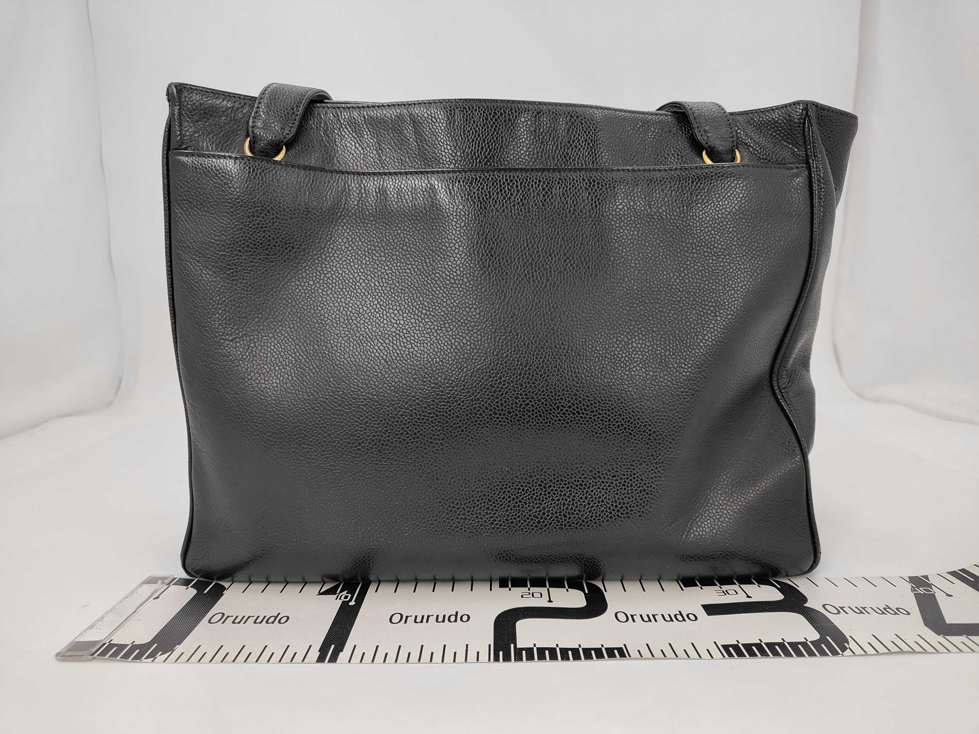 CHANEL Caviar Skin Large Coco Mark No. 2 Black Tote Bag