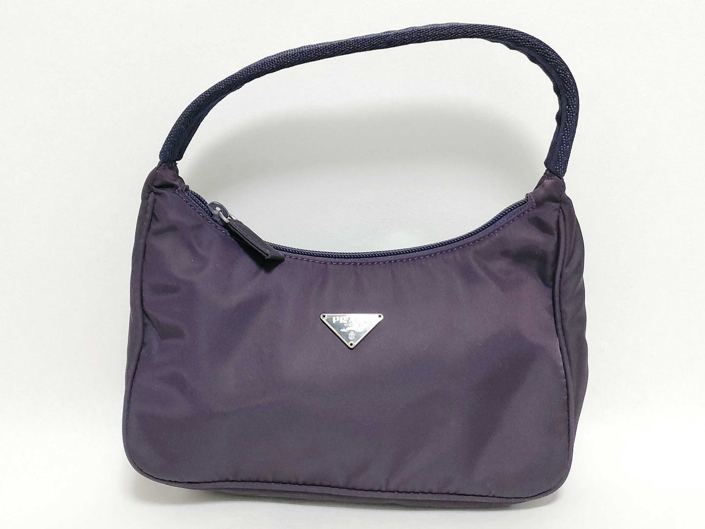PRADA Nylon PRADA Purple Accessory Pouch One-Shoulder Bag with Triangle Logo PRADA Shoulder Bag