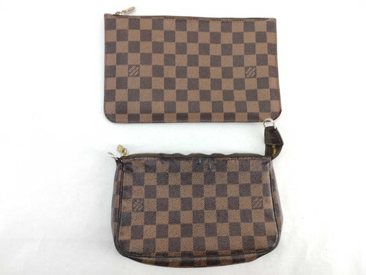 LOUIS VUITTON Damier Accessory Ebene Neverfull Attached Pouch