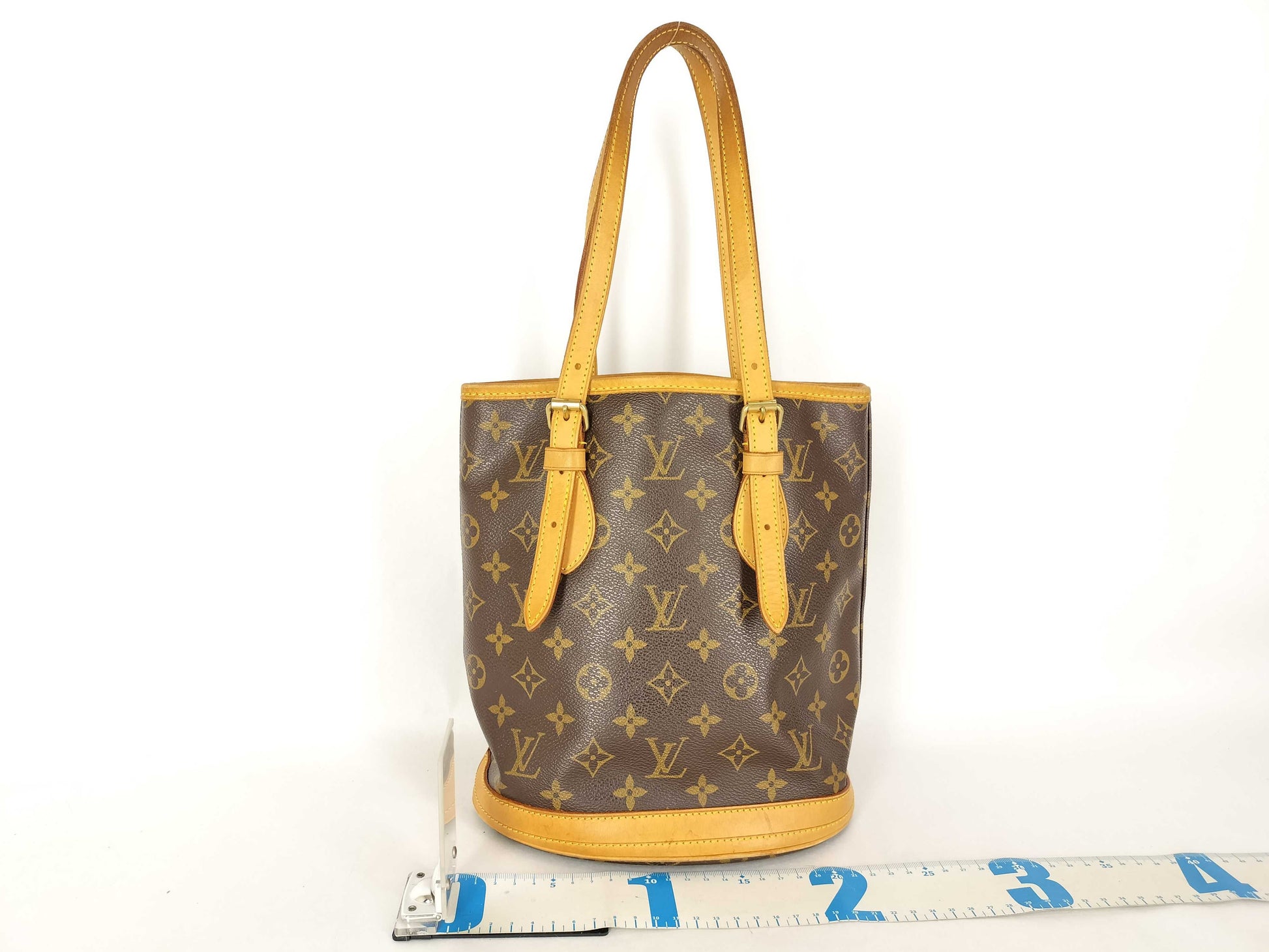 LOUIS VUITTON Monogram Petit Bucket Tote Bag Z8252