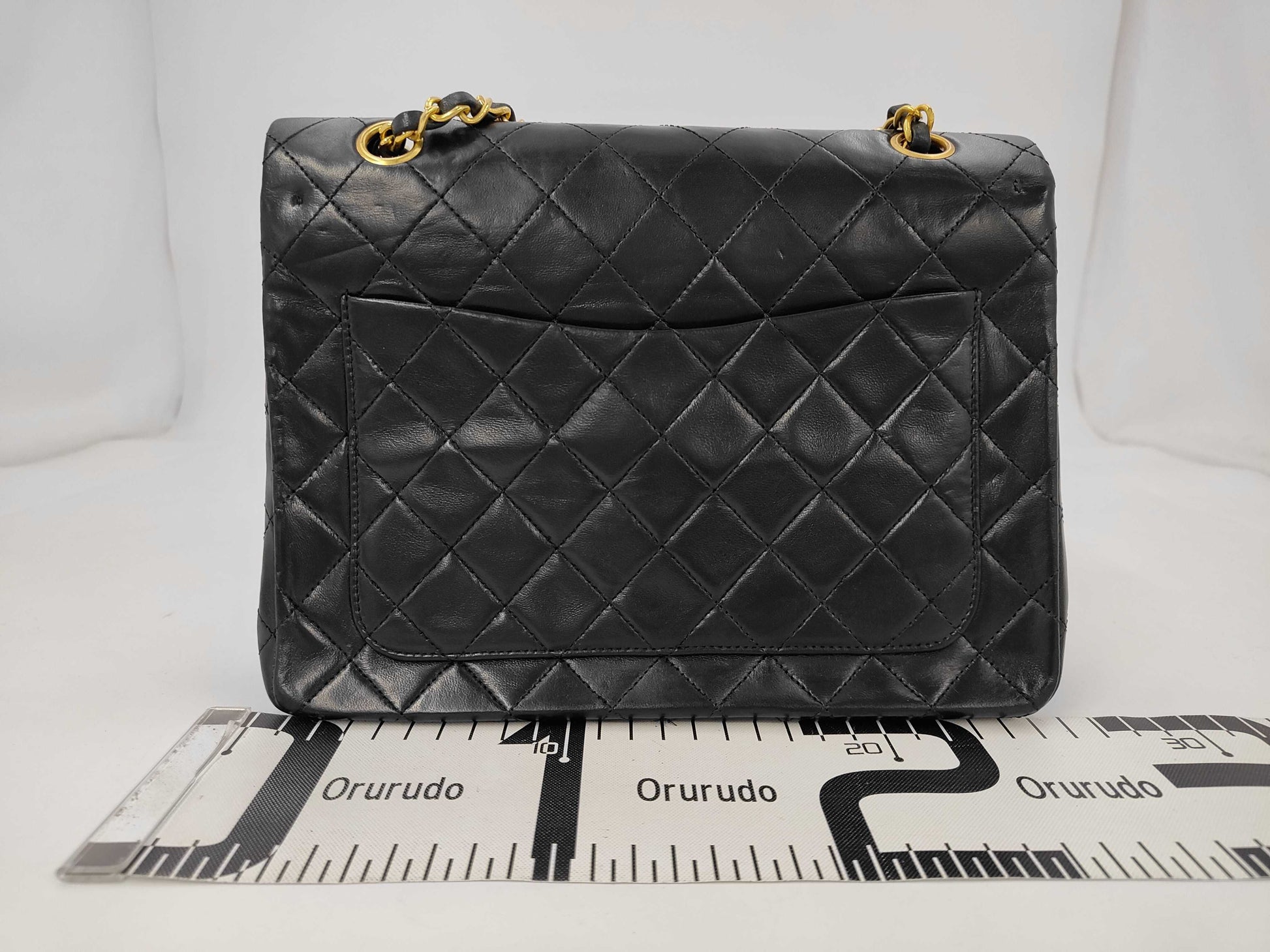 CHANEL Lambskin W-Flap 25 Shoulder Bag