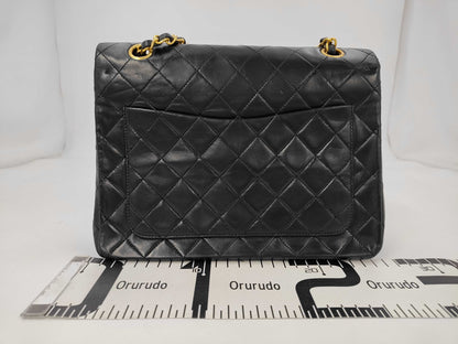 CHANEL Lambskin W-Flap 25 Shoulder Bag