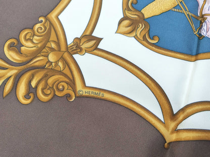 HERMES Carre HERMES Carre 90 Brown Scarf
