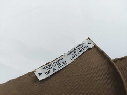 HERMES Carre HERMES Carre 90 Brown Scarf