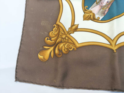 HERMES Carre HERMES Carre 90 Brown Scarf