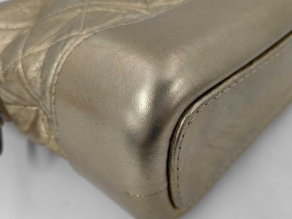 CHANEL CHANEL Leather Gabriel de Hobo 24283165 Gold Silver/Gold Hardware Shoulder Bag