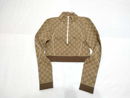 GUCCI GG GUCCI Unused ★23SS 715524 GG Pattern Half-Zip Crop Top