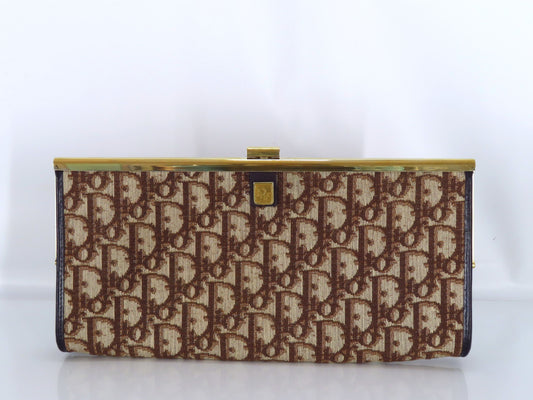 Christian Dior Trotter Clutch Bag, Clasp Closure, Party Bag, Clutch Bag