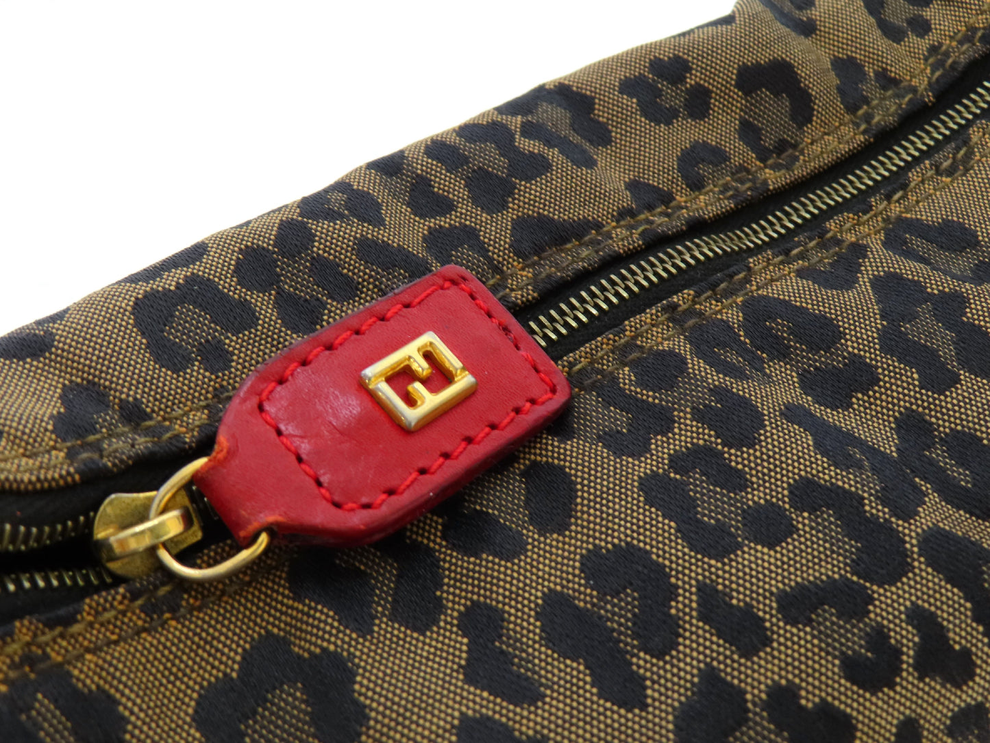FENDI Leopard Print Mini Vanity Pouch
