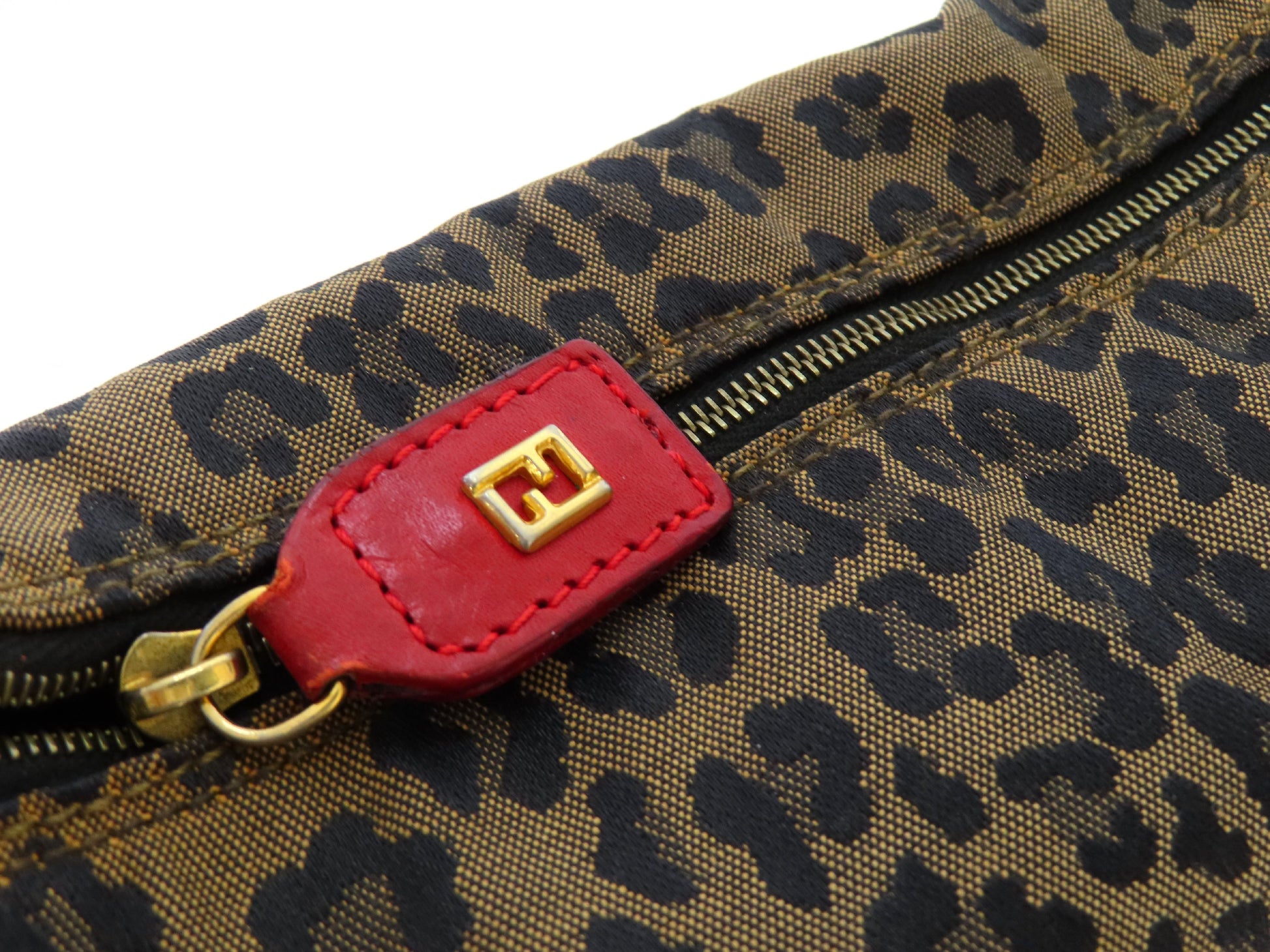 FENDI Leopard Print Mini Vanity Pouch