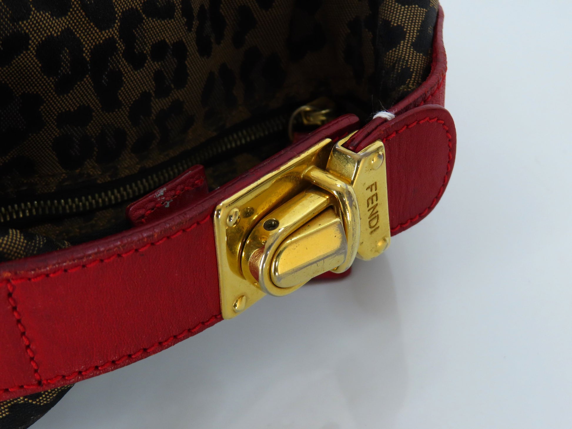 FENDI Leopard Print Mini Vanity Pouch