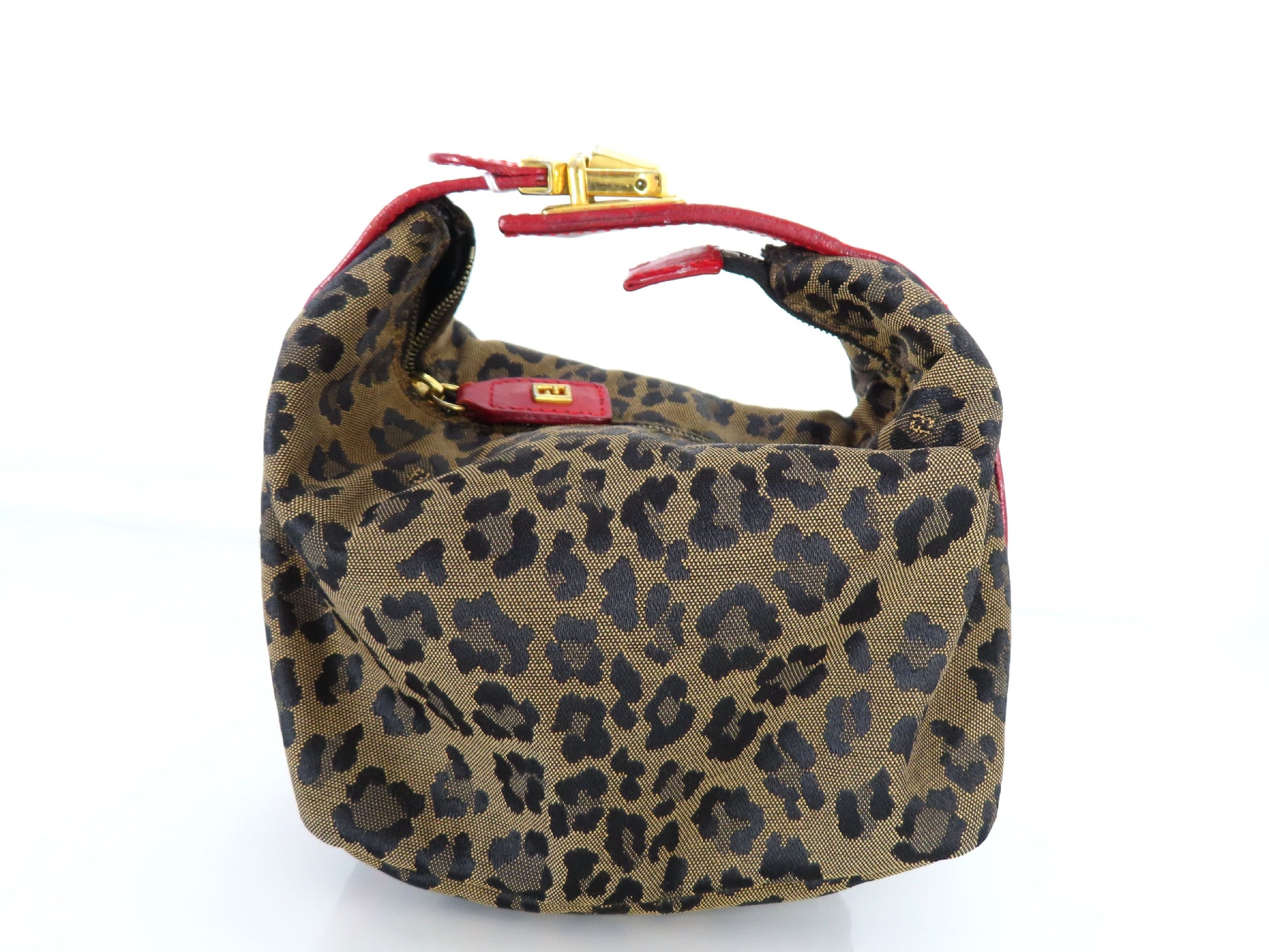 FENDI Leopard Print Mini Vanity Pouch