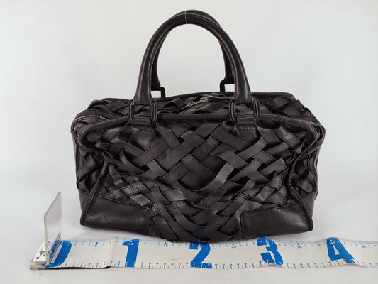 LOEWE Amazona Braided Leather Tote Handbag