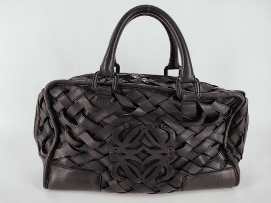 LOEWE Amazona Braided Leather Tote Handbag