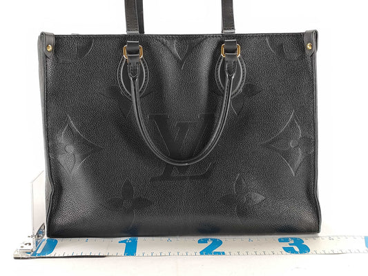 LOUIS VUITTON Monogram Empreinte/On the Go MM Noir M45595 Tote Bag