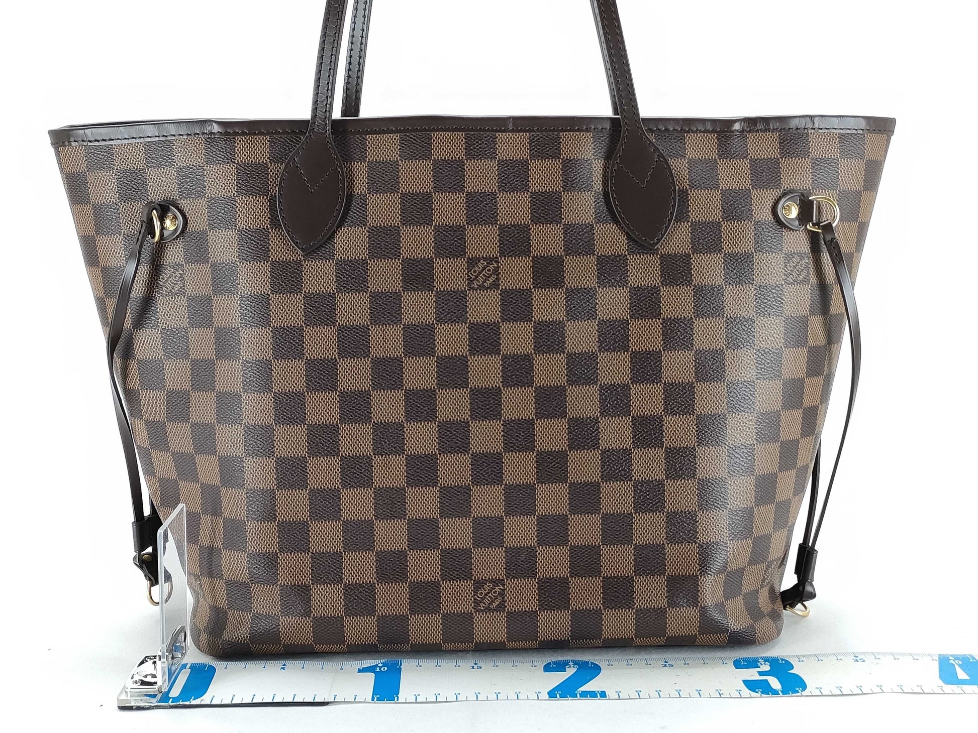LOUIS VUITTON Damier Neverfull MM Ebene Rose Ballerine Tote Bag N41603