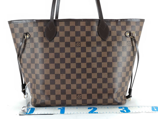 LOUIS VUITTON Damier Neverfull MM Ebene Rose Ballerine Tote Bag N41603