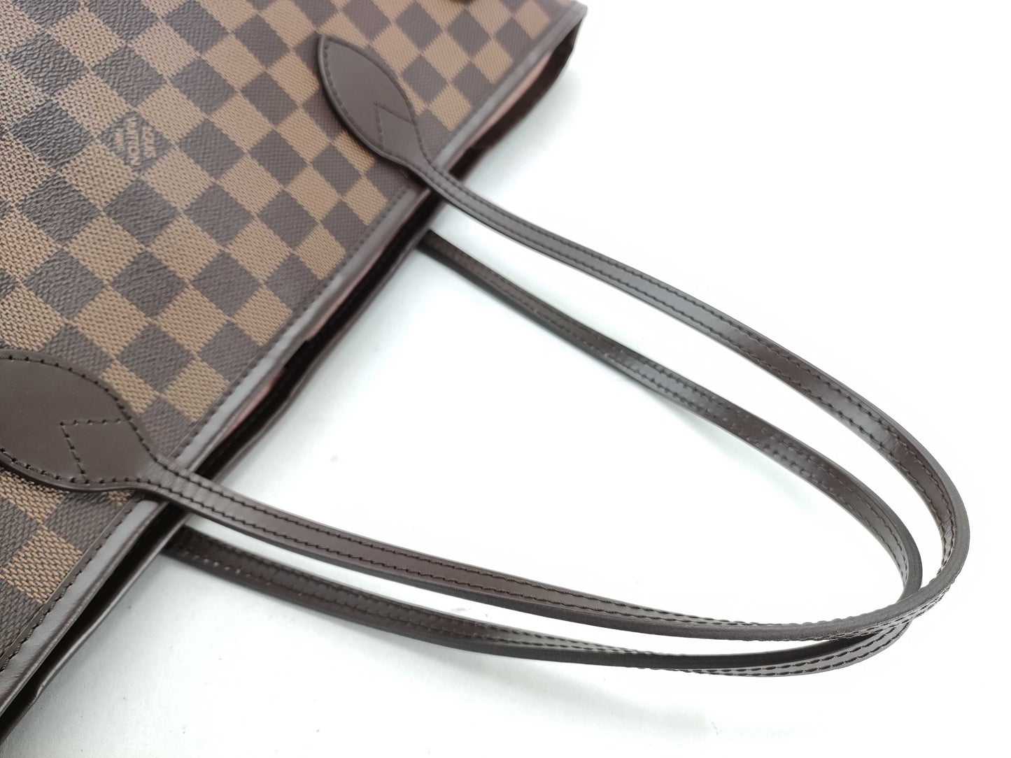 LOUIS VUITTON Damier Neverfull MM Ebene Rose Ballerine Tote Bag N41603