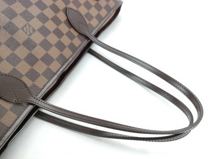 LOUIS VUITTON Damier Neverfull MM Ebene Rose Ballerine Tote Bag N41603