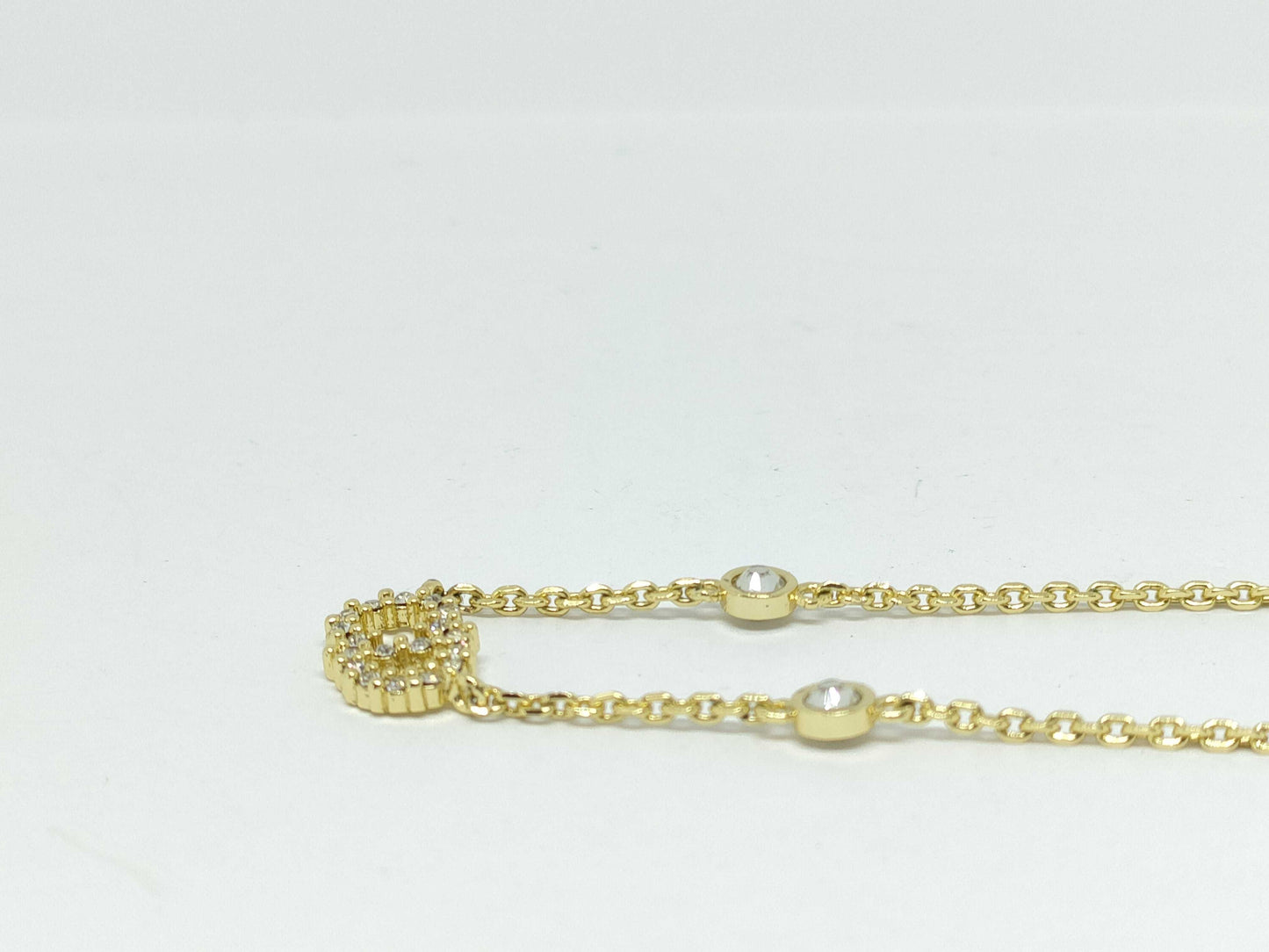 Dior Rhinestone F Pearl Necklace with Box Necklace