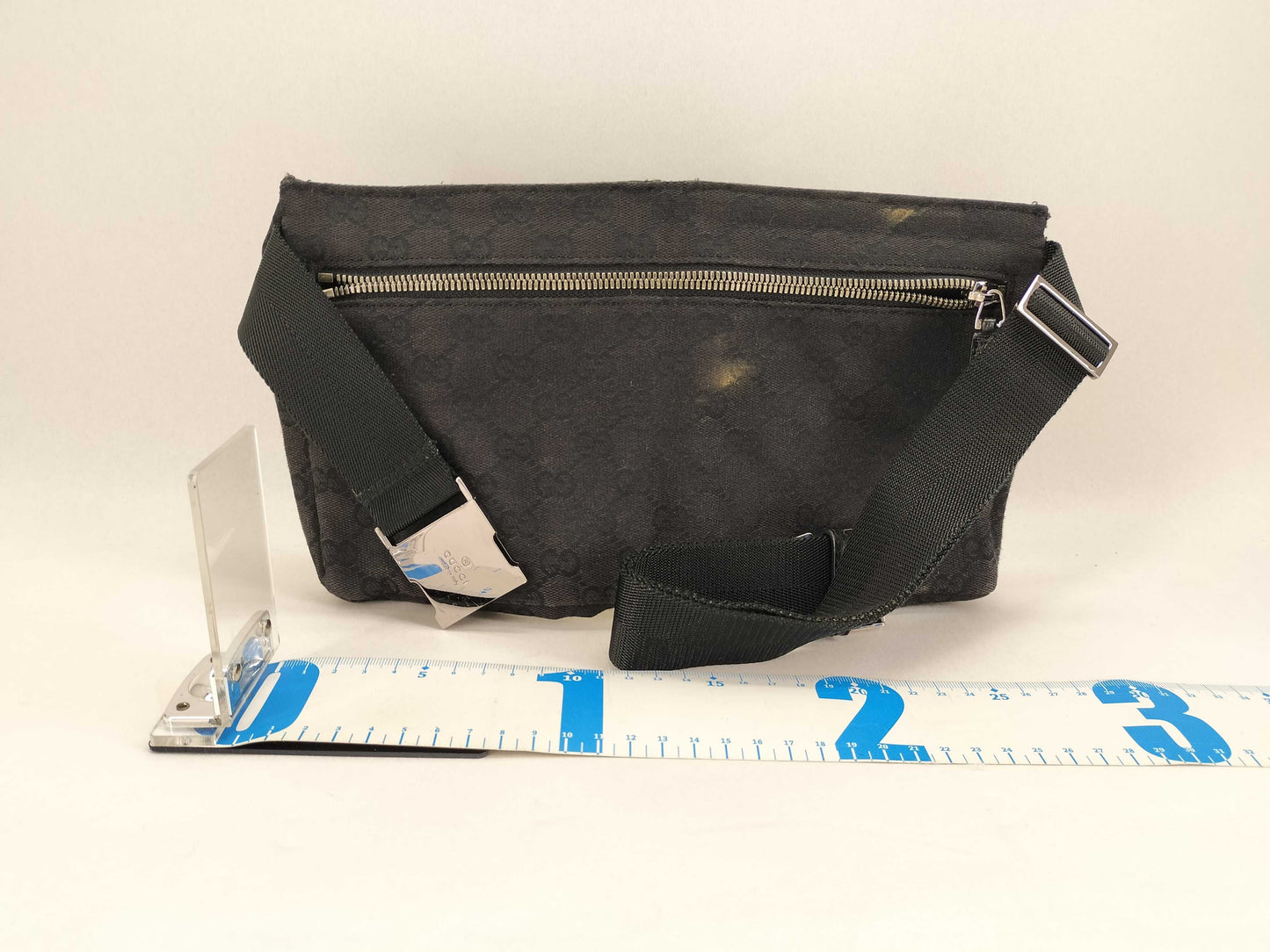 GUCCI GG Canvas Body Waist Bag Black Shoulder Bag Waist Bag