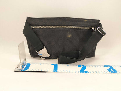 GUCCI GG Canvas Body Waist Bag Black Shoulder Bag Waist Bag