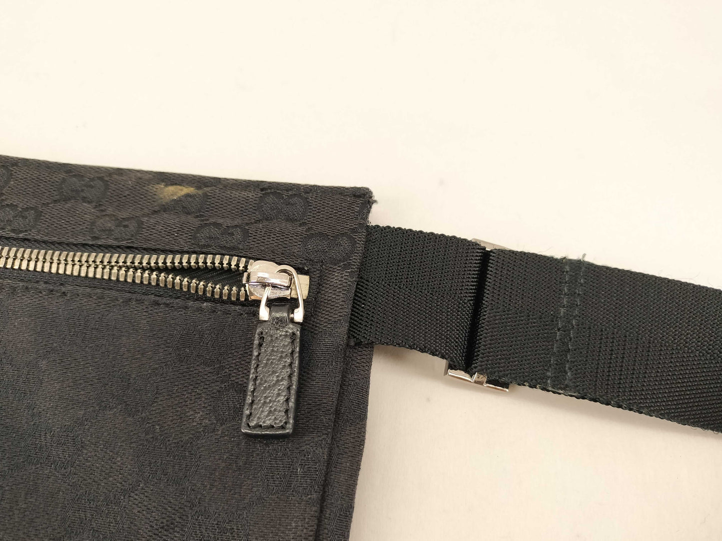 GUCCI GG Canvas Body Waist Bag Black Shoulder Bag Waist Bag