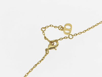 Dior Logo Rhinestone Pearl Necklace