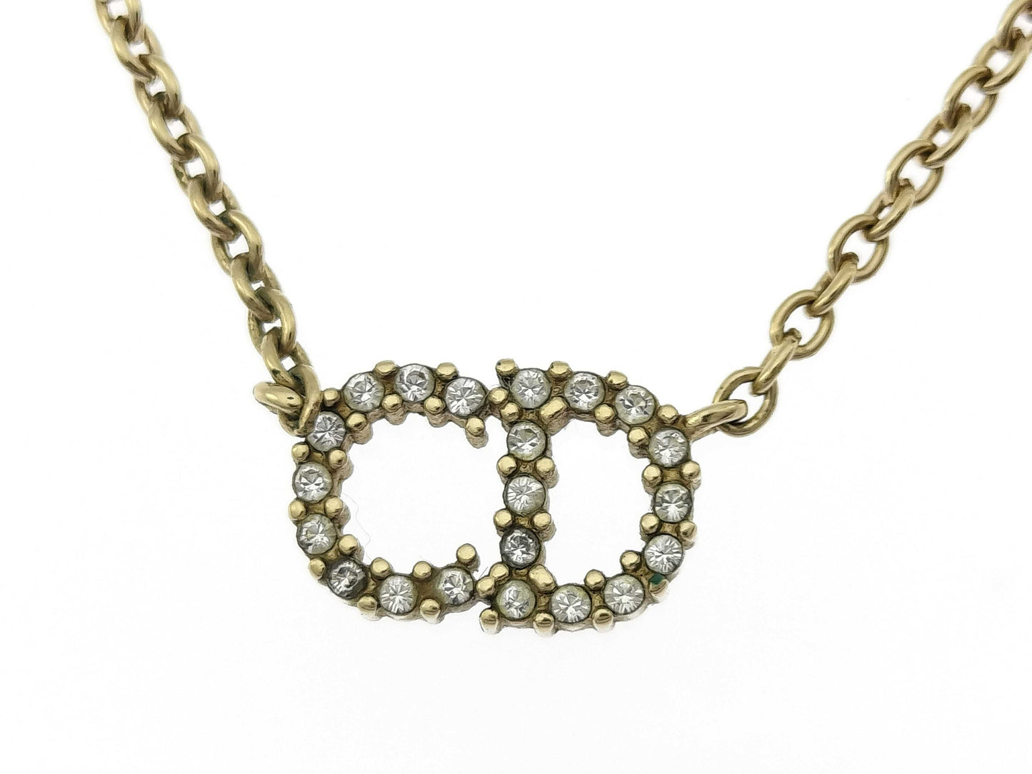 Dior logo rhinestone necklace