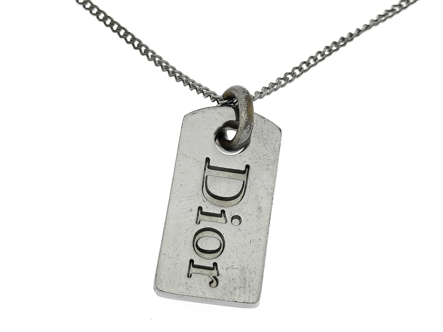 Dior logo plate necklace