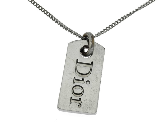Dior logo plate necklace