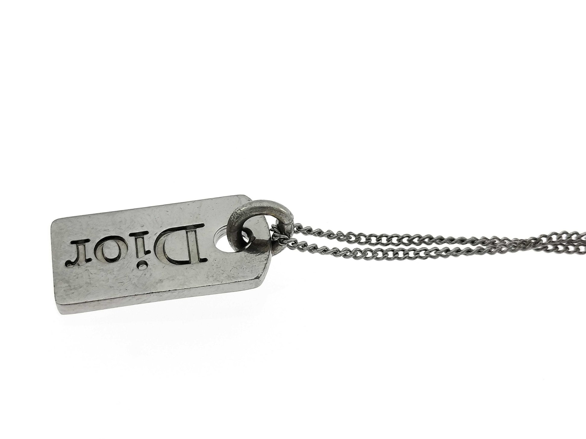 Dior logo plate necklace