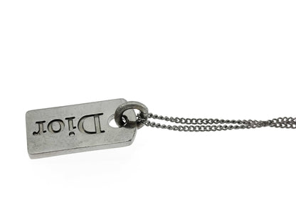 Dior logo plate necklace