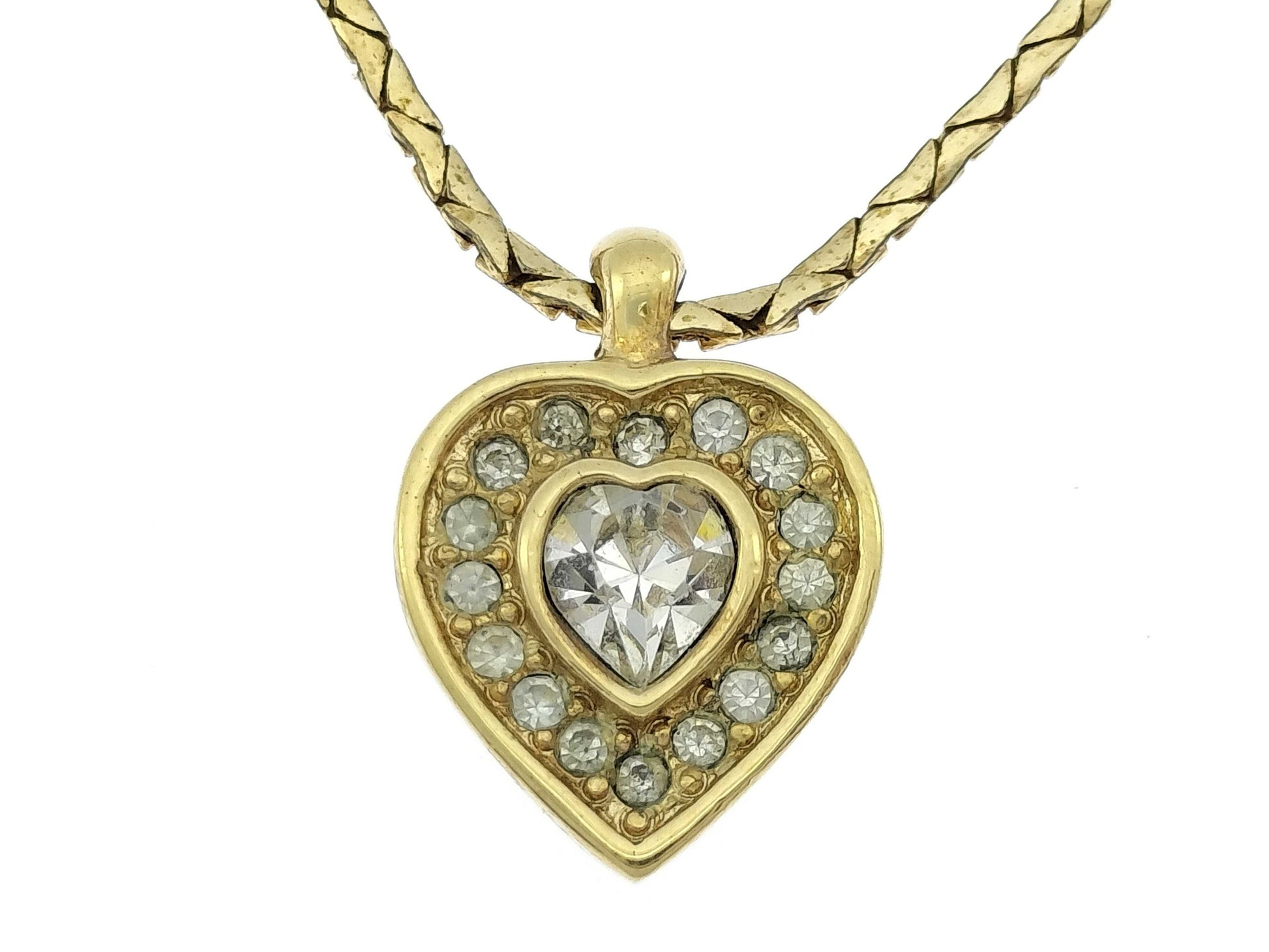 Dior Heart Rhinestone Necklace