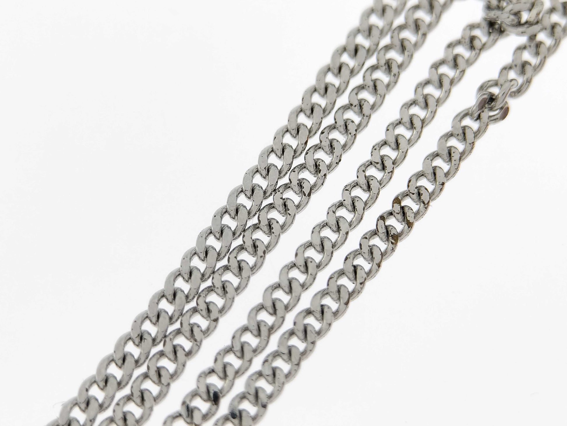 Dior Silver Logo Heart Rhinestone Necklace