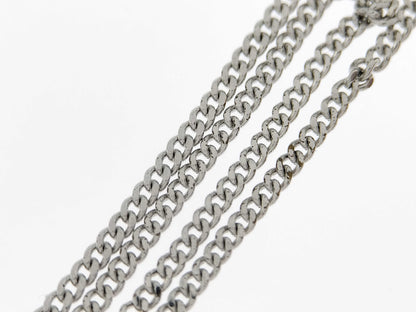 Dior Silver Logo Heart Rhinestone Necklace