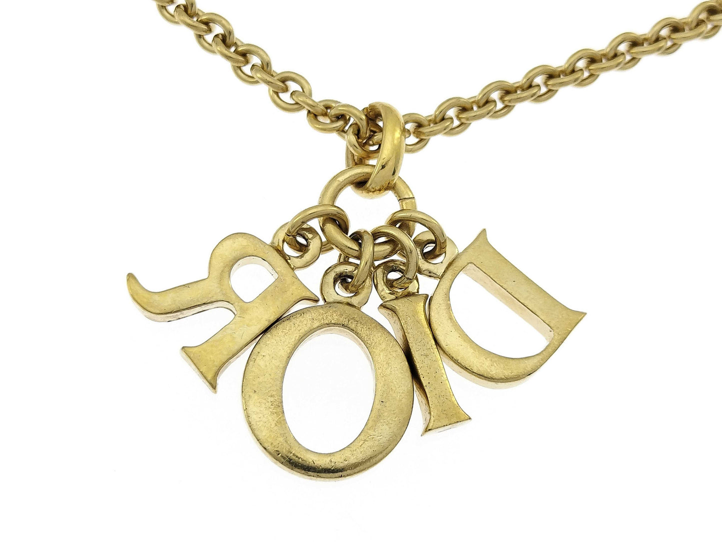 Dior logo charm necklace