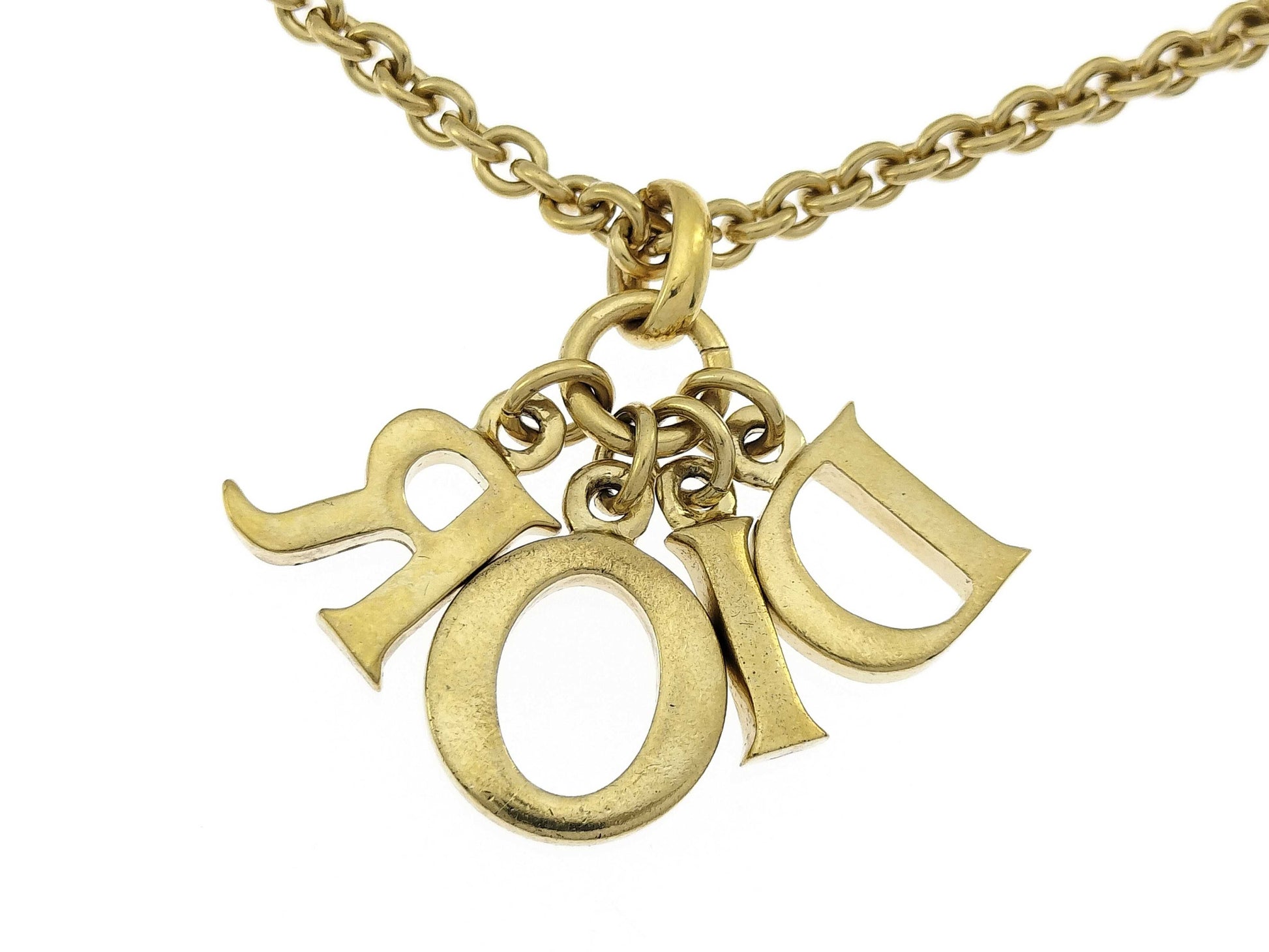 Dior logo charm necklace