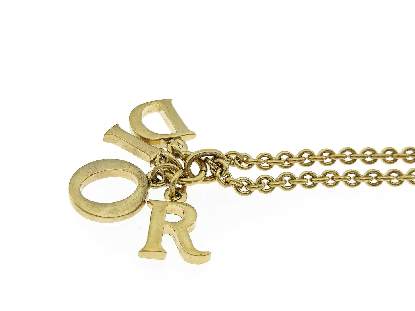 Dior logo charm necklace
