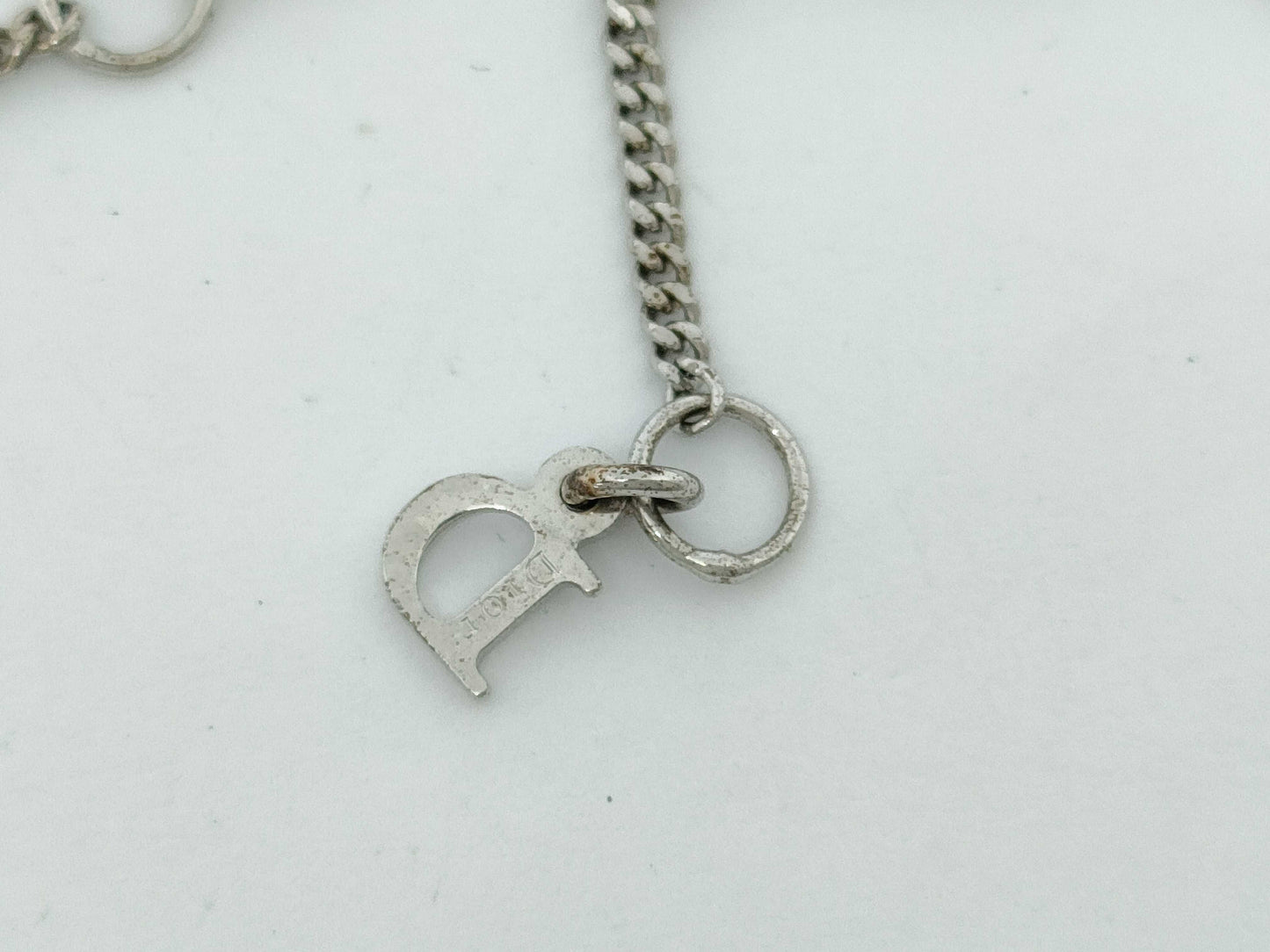 Dior Silver Logo Rhinestone Bracelet/Bangle