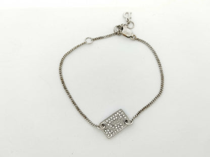 Dior Silver Logo Rhinestone Bracelet/Bangle