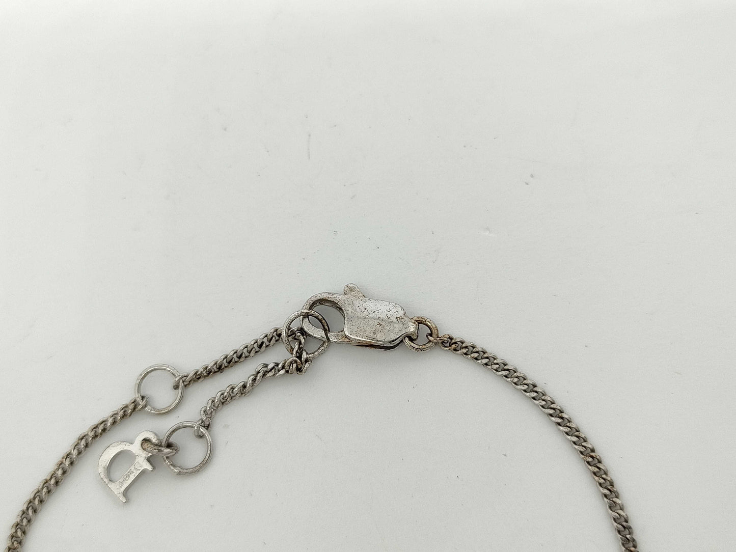 Dior Silver Logo Rhinestone Bracelet/Bangle